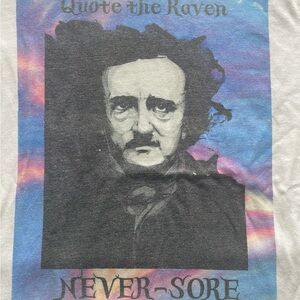 Edgar Allan Poe Quote The Raven Never Sore Shirt Size Medium